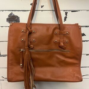 LAGGO Brown Leather Tote HandBag